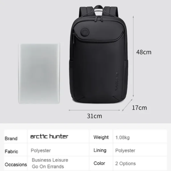 Arctic Hunter B00555 Water Resistant Anti Theft Backpack - Image 3